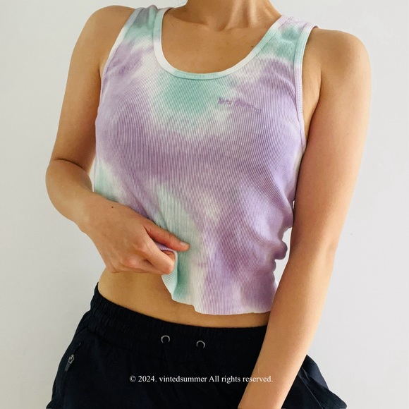 Urban Outfitters Iets Frans Tie Dye Tank Top Women's Green and Purple Size L - Picture 8 of 17